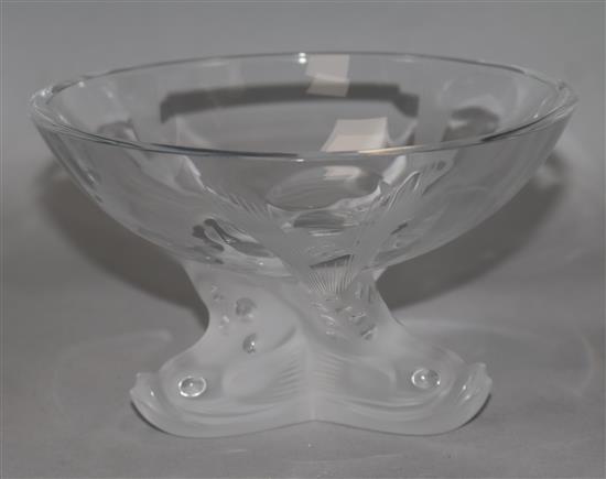 A post-war Lalique part frosted glass bowl, 7in.